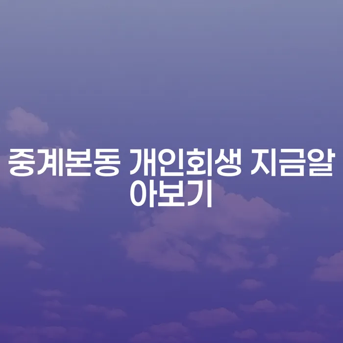 중계본동 개인회생 지금알아보기