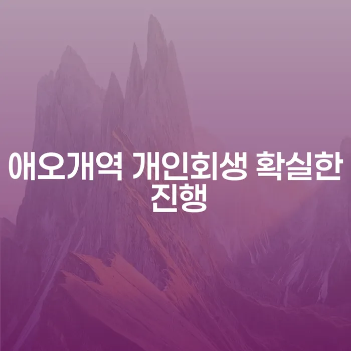 애오개역 개인회생 확실한 진행