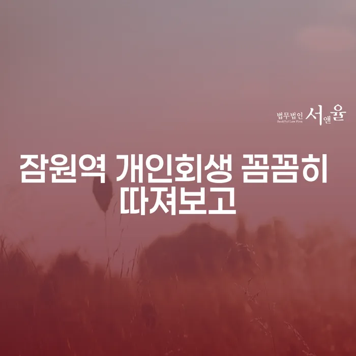 잠원역 개인회생 꼼꼼히 따져보고