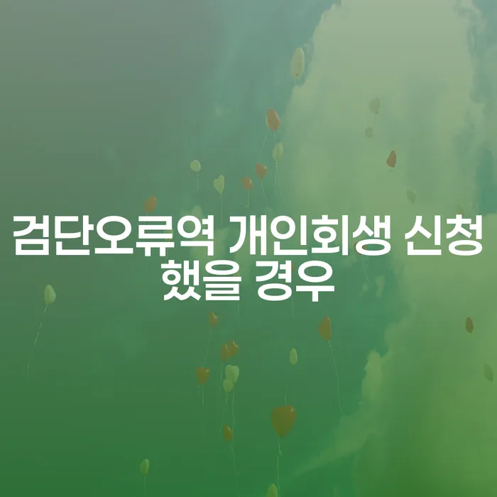 검단오류역 개인회생 신청했을 경우