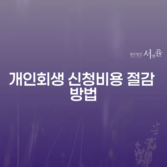 개인회생 신청비용 절감 방법은 무엇일까요?